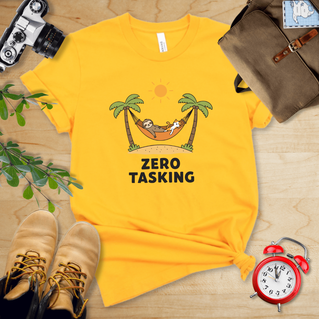 Zero Tasking Sloth And Cat Shirt